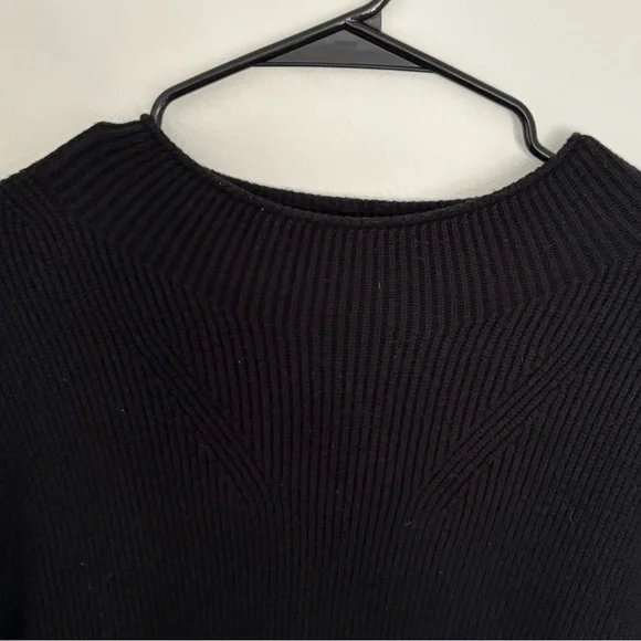 Banana Republic Factory Black Funnel Neck Ribbed Sweater Size XXL - Picture 4 of 11
